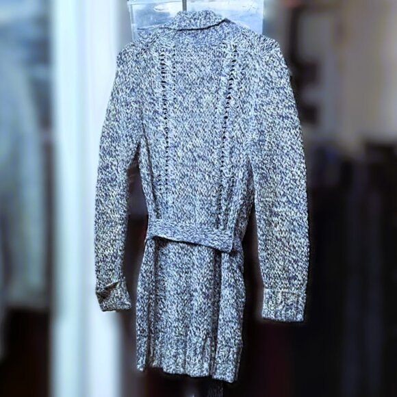 Old Navy Chunky Knit Belted Wrap Cardigan Sweater Cozy Shawl Collar Like New - Picture 3 of 4